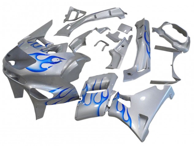 Carenados Moto Kawasaki ZZR600 1998-2003 - Blanco Azul Llama Fábrica