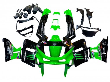 Carenados Moto Kawasaki ZZR600 1998-2003 - Verde Negro Monstruo Elf Fábrica