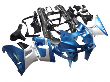 Carenados Moto Kawasaki ZZR600 1998-2003 - Azul Plata Negro Fábrica