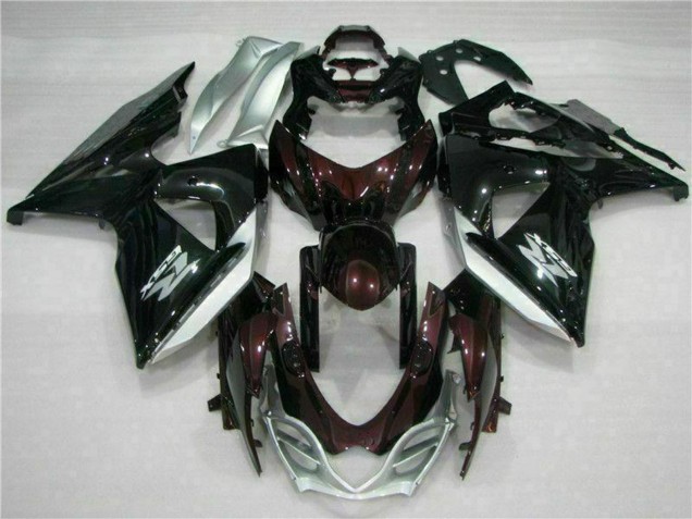 Carenados Moto Suzuki GSXR 1000 2009-2016 - Negro Brillante Plata Blanco Fábrica