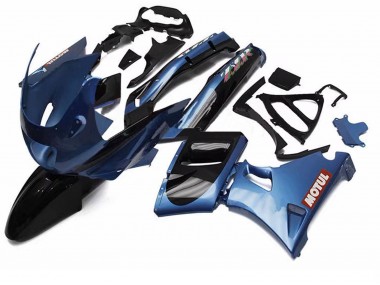 Carenados Moto Kawasaki ZZR600 1998-2003 - Azul Negro Rojo Motul Fábrica