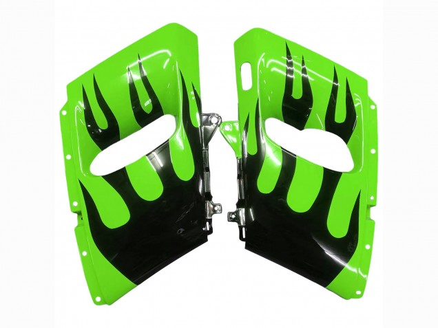 Carenados Moto Kawasaki ZZR600 1998-2003 - Verde Negro Brillante Llama Fábrica