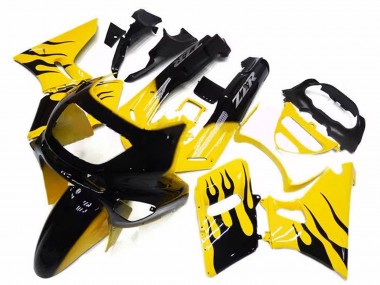 Carenados Moto Kawasaki ZZR400 1993-2007 - Amarillo Negro Llama Fábrica