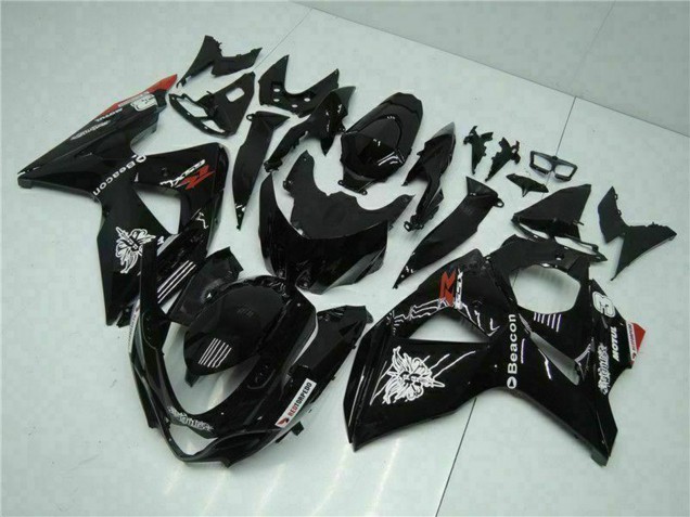 Carenados Moto Suzuki GSXR 1000 2009-2016 - Negro Brillante Rojo Faro Motul Fábrica