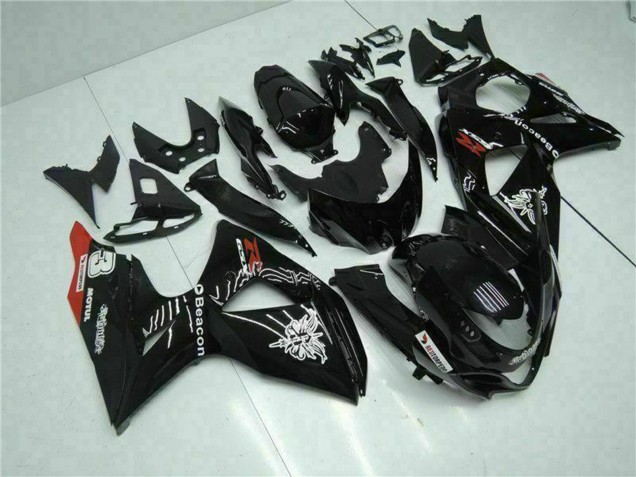 Carenados Moto Suzuki GSXR 1000 2009-2016 - Negro Brillante Rojo Faro Motul Fábrica