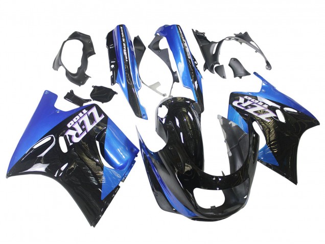 Carenados Moto Kawasaki ZZR1100 1990-1992 - Azul Negro Brillante Fábrica