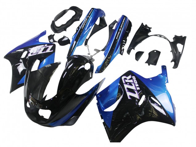 Carenados Moto Kawasaki ZZR1100 1990-1992 - Azul Negro Brillante Fábrica