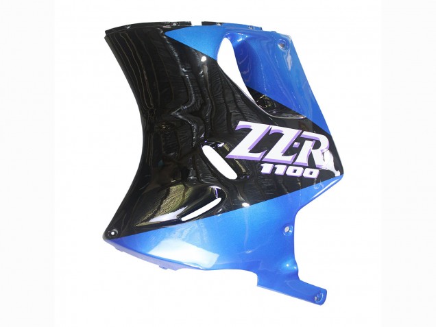 Carenados Moto Kawasaki ZZR1100 1990-1992 - Azul Negro Brillante Fábrica