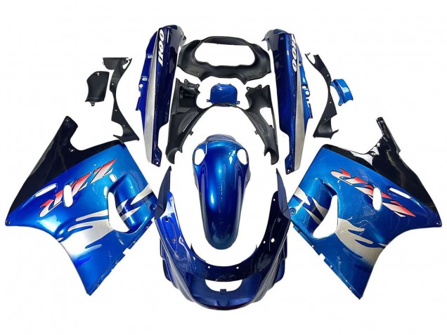 Carenados Moto Kawasaki ZZR1100 1993-2003 - Azul Plata Negro Fábrica