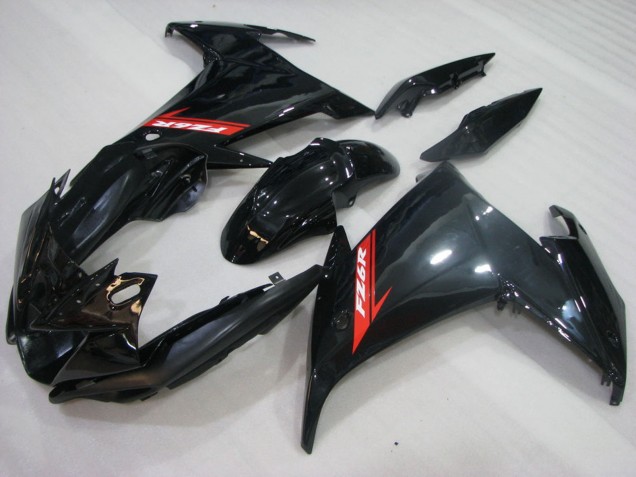Carenados Moto Yamaha FZ6R 2009-2015 - Negro Brillante Rojo Fábrica