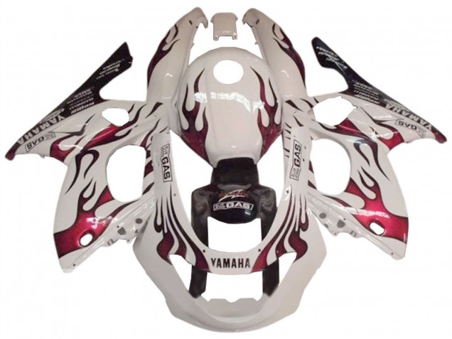 Carenado Moto Yamaha YZF600R Thundercat 1996-2007 - Blanco Rojo Oscuro Fábrica