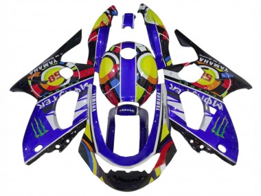 Carenados Moto Yamaha YZF600R Thundercat 1996-2007 - Azul Negro Blanco Amarillo Monstruo 46 Fábrica