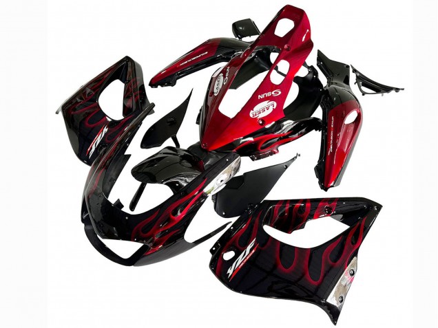 Kits Carenado Moto Yamaha YZF 1000R Thunderace 1997-2007 - Negro Rojo Llama Fábrica