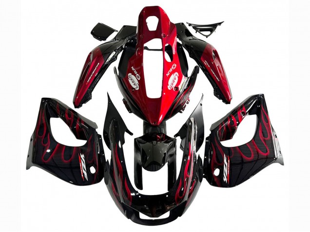 Kits Carenado Moto Yamaha YZF 1000R Thunderace 1997-2007 - Negro Rojo Llama Fábrica