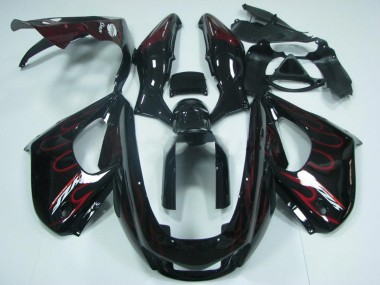 Carenado Moto Yamaha YZF 1000R Thunderace 1997-2007 - Negro Rojo Llama Fábrica