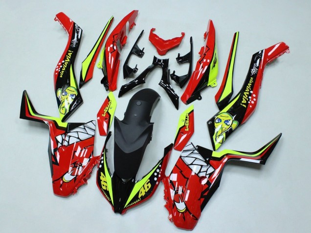 Carenados Moto Yamaha XMAX300 2017-2021 - Rojo Amarillo Negro Tiburón 46 Fábrica