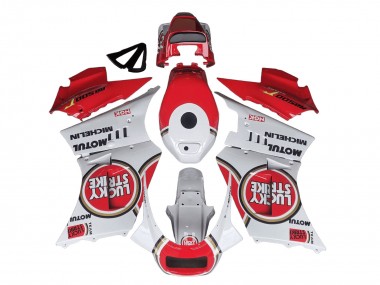 Carenados Moto Suzuki RG400 RG500 RG400/500 1984-1987 - Blanco Rojo Lucky Strike Motul Michelin Fábrica