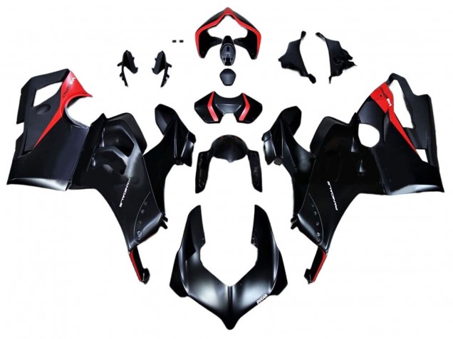 Carenados Moto Ducati Panigale V4 V4S 2020-2021 - Negro Brillante Rojo Fábrica