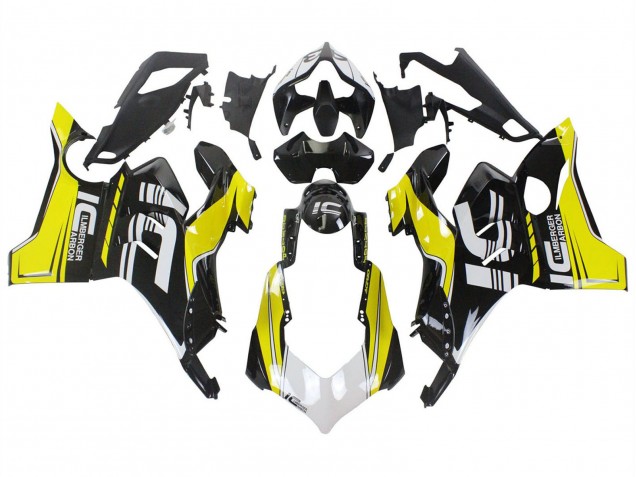Carenados Moto Ducati Panigale V4 V4S 2020-2021 - Amarillo Blanco Negro Brillante Fábrica