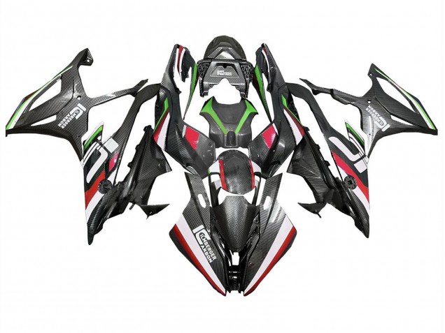 Carenados Moto BMW S1000RR 2019-2022 - Negro Rojo Verde FibraCarbono Fábrica