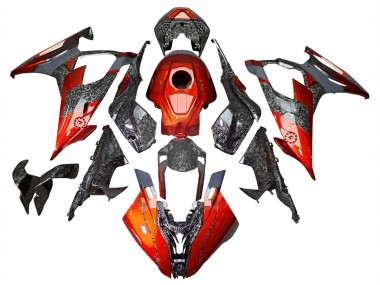 Carenados Moto BMW S1000RR 2019-2022 - Naranja Oscuro Falsificado FibraCarbono Fábrica