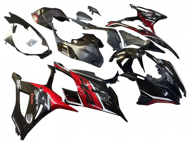 Carenados Moto BMW S1000RR 2019-2022 - Negro Rojo Oscuro Fábrica