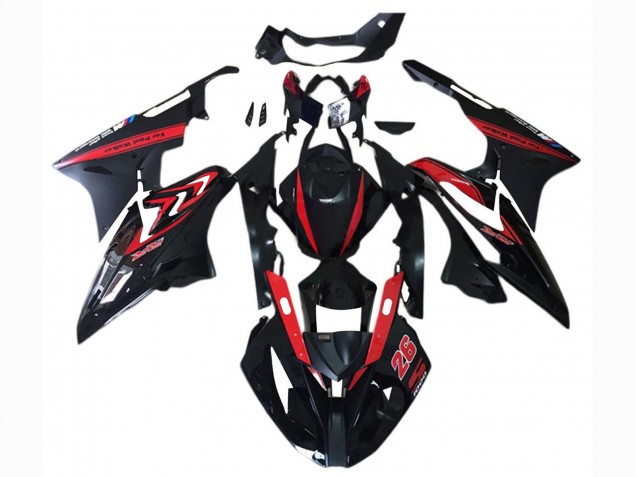 Carenado Moto BMW S1000RR 2017-2018 - Rojo Negro Brillante Negro Mate Fábrica