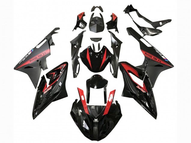Carenados Moto BMW S1000RR 2017-2018 - Rojo Negro Brillante Negro Mate Fábrica