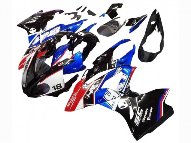 Kits Carenados Moto BMW S1000RR 2017-2018 - Blanco Azul Rojo Negro Brillante Fábrica