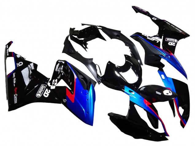 Carenados Moto BMW S1000RR 2015-2016 - Rojo Azul Negro Negro Brillante Fábrica