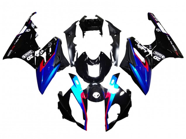 Carenados Moto BMW S1000RR 2015-2016 - Rojo Azul Negro Negro Brillante Fábrica