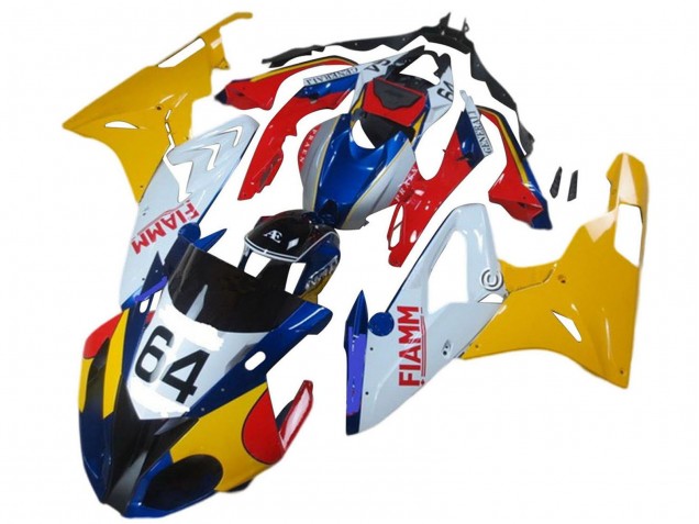 Carenados Moto BMW S1000RR 2015-2016 - Amarillo Blanco Azul Fiamm 64 Fábrica
