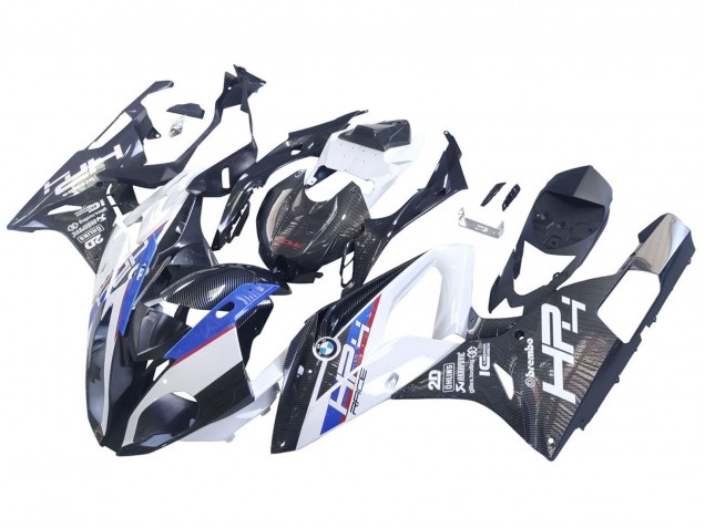 Carenados Moto BMW S1000RR 2015-2016 - Blanco Azul Negro FibraCarbono Fábrica