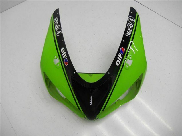 Carenados Moto Kawasaki ZX6R 2005-2006 - Verde Negro Brillante Elf Fábrica