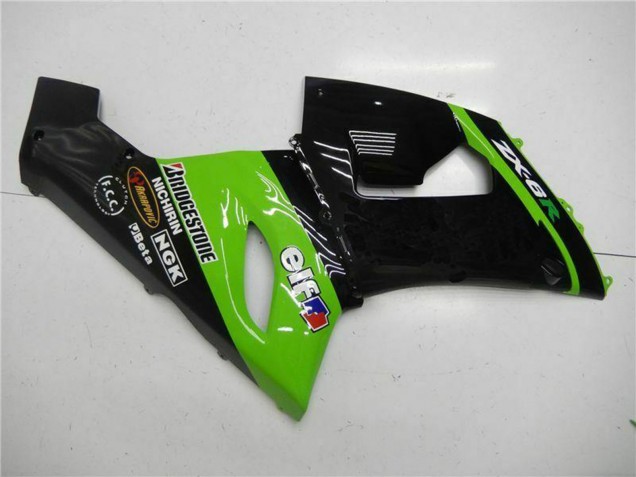 Carenados Moto Kawasaki ZX6R 2005-2006 - Verde Negro Brillante Elf Fábrica
