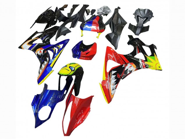 Carenados Moto BMW S1000RR 2009-2014 - Rojo Azul Amarillo Tiburón Fábrica