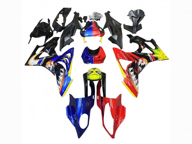 Carenados Moto BMW S1000RR 2009-2014 - Rojo Azul Amarillo Tiburón Fábrica