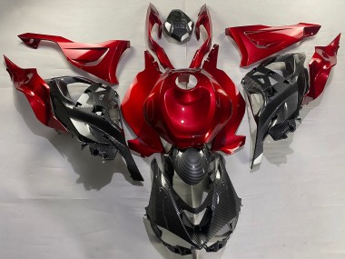 Carenados Moto Kawasaki ZX6R 2023-2025 - Rojo FibraCarbono Fábrica