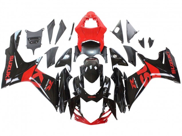 Kits Carenado Moto Suzuki GSXR 600 / GSXR 750 2011-2024 - Rojo Negro Brillante Fábrica