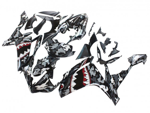 Carenados Moto Yamaha YZF 1000 R1 2007-2008 - Gris Blanco Camouflage Tiburón Fábrica