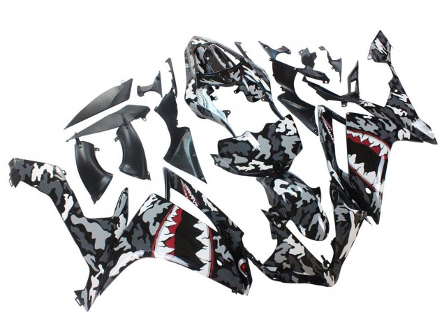 Carenados Moto Yamaha YZF 1000 R1 2007-2008 - Gris Blanco Camouflage Tiburón Fábrica