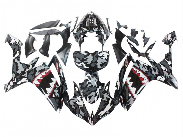 Carenados Moto Yamaha YZF 1000 R1 2007-2008 - Gris Blanco Camouflage Tiburón Fábrica