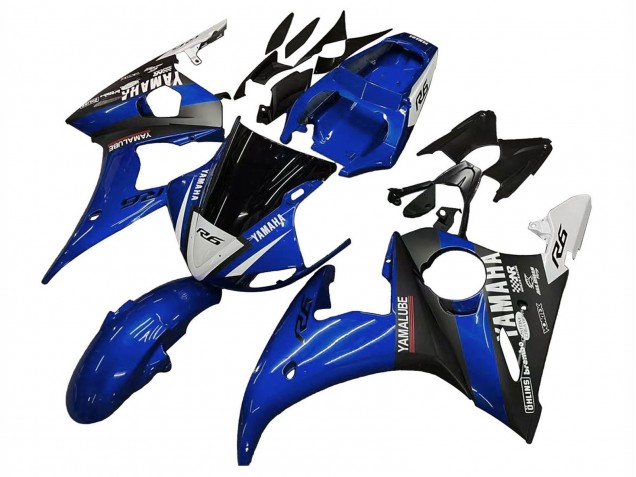 Carenados Moto Yamaha YZF R6 2003-2004 - Azul Blanco Negro Brillante Yamalube Fábrica