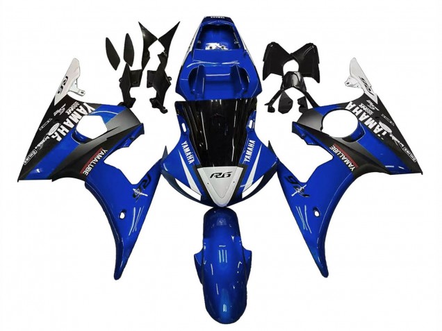 Carenados Moto Yamaha YZF R6 2003-2004 - Azul Blanco Negro Brillante Yamalube Fábrica