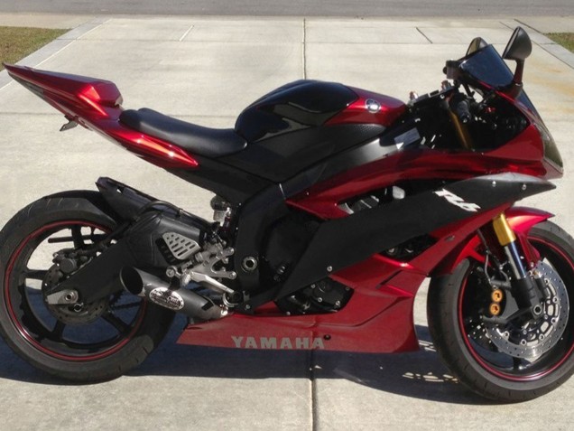 Carenado Moto Yamaha YZF 600 R6 2006-2007 - Rojo Negro Mate Fábrica