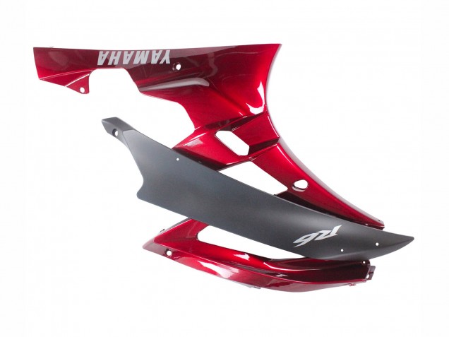 Carenado Moto Yamaha YZF 600 R6 2006-2007 - Rojo Negro Mate Fábrica