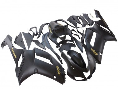 Carenados Moto Kawasaki ZX6R 2007-2008 - Negro Mate Amarillo Logo Ninja Fábrica