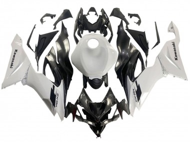 Carenados Moto Kawasaki ZX6R 2019-2022 - Blanco Negro FibraCarbono Fábrica