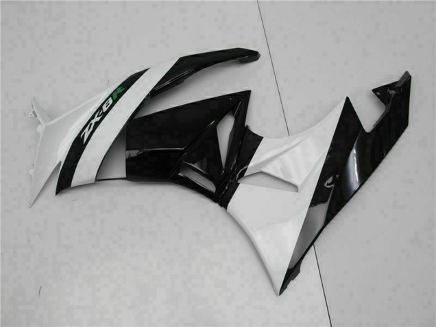 Carenados Moto Kawasaki ZX6R 2009-2012 - Negro Brillante Blanco Fábrica