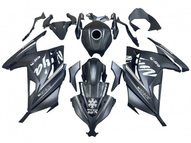 Carenados Moto Kawasaki EX300 2013-2024 - Negro Mate Blanco Elf Nieve Fábrica